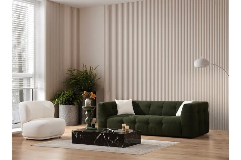 Octavian Sofa 3-seter - Grønn - Møbler - Sofaer - Sofa 3 seter