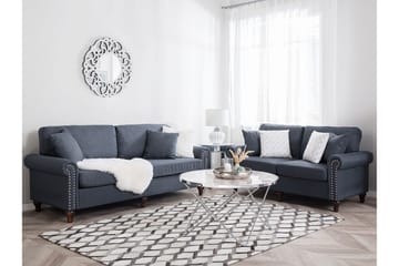 Otra 3-seter Dyp Chesterfield Sofa i Stoff - Grå - Møbler - Sofaer - Sofa 3 seter