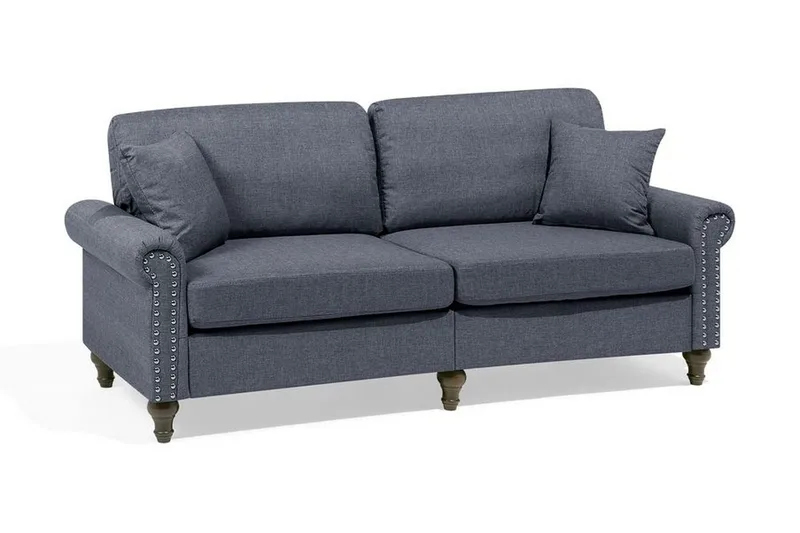 Otra 3-seter Dyp Chesterfield Sofa i Stoff, Grå