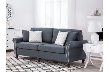 Otra 3-seter Dyp Chesterfield Sofa i Stoff - Grå - Møbler - Sofaer - Sofa 3 seter
