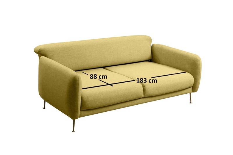 Panchenko 3-Seter Sofa - Gul - Møbler - Sofaer - Sofa 3 seter