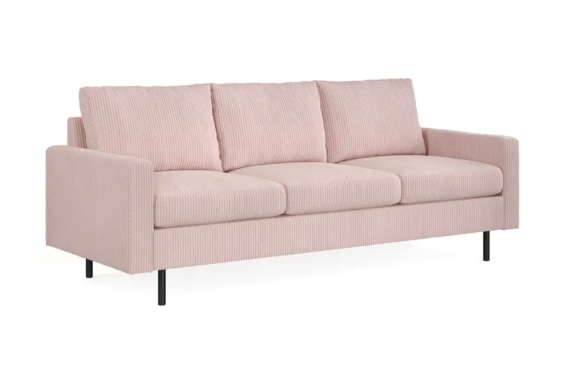 Peppe 3-seters Manchester Sofa - Rosa - Møbler - Sofaer - Sofa 3 seter
