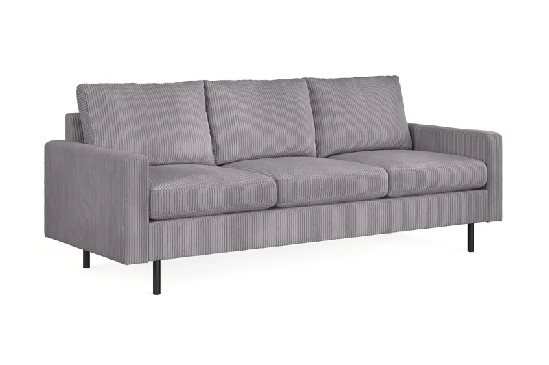 Peppe 3-seters Manchestersofa - Grå - Møbler - Sofaer - Sofa 3 seter