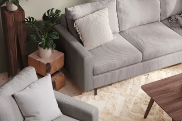 Peppe 3-seters Manchestersofa - Mørk grå - Møbler - Sofaer - Sofa 3 seter