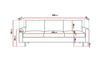 Peppe 3-seters Manchestersofa - Mørk grå - Møbler - Sofaer - Sofa 3 seter