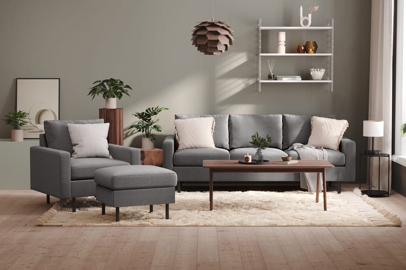 Peppe 3-seters Stoffsofa - Lys grå - Møbler - Sofaer - Sofa 3 seter