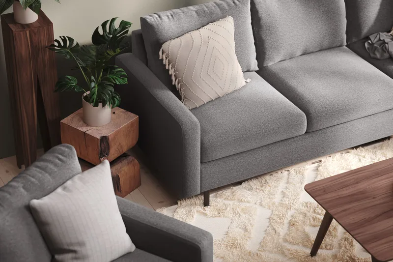 Peppe 3-seters Stoffsofa - Lys grå - Møbler - Sofaer - Sofa 3 seter