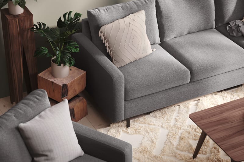 Peppe 3-seters Stoffsofa - Lys grå - Møbler - Sofaer - Sofa 3 seter