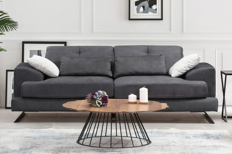 Raedeke 3-Seter Sofa - Svart - Møbler - Sofaer - Sofa 3 seter