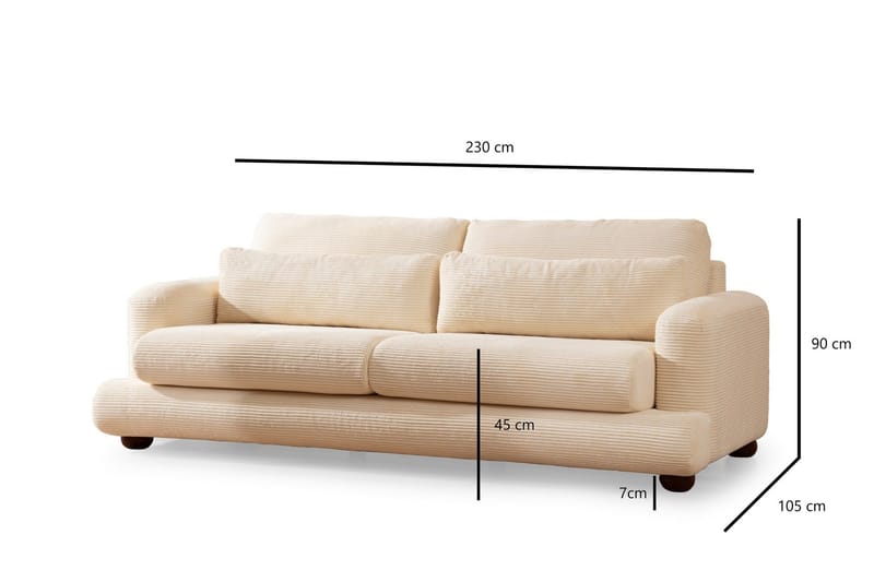 Relento Sofa 3-seter - Beige - Møbler - Sofaer - Sofa 3 seter