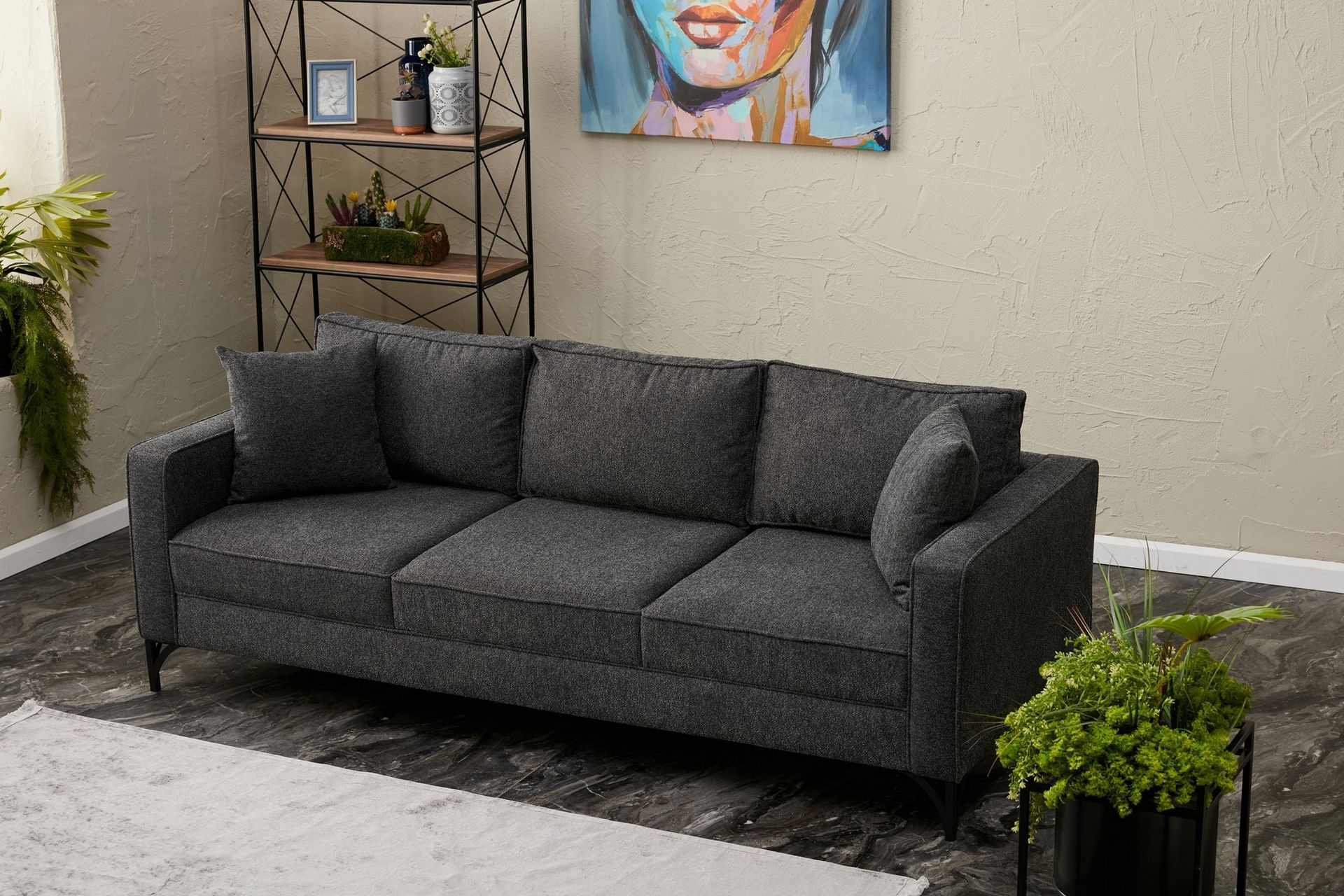 Retzow Sofa 3-seter - Antrasitt - Møbler - Sofaer - Sofa 3 seter
