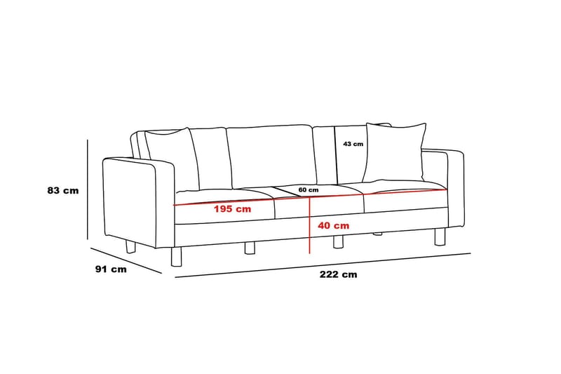 Retzow Sofa 3-seter - Beige - Møbler - Sofaer - Sofa 3 seter
