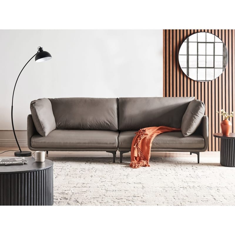 3-seters sofa Revsnes - Brun, Svart - Møbler - Sofaer - Skinnsofaer