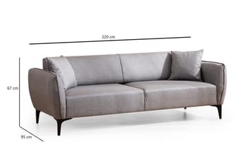 Rossland Sofa 3-seters - Grå - Møbler - Sofaer - Sovesofaer - 3 seters sovesofa