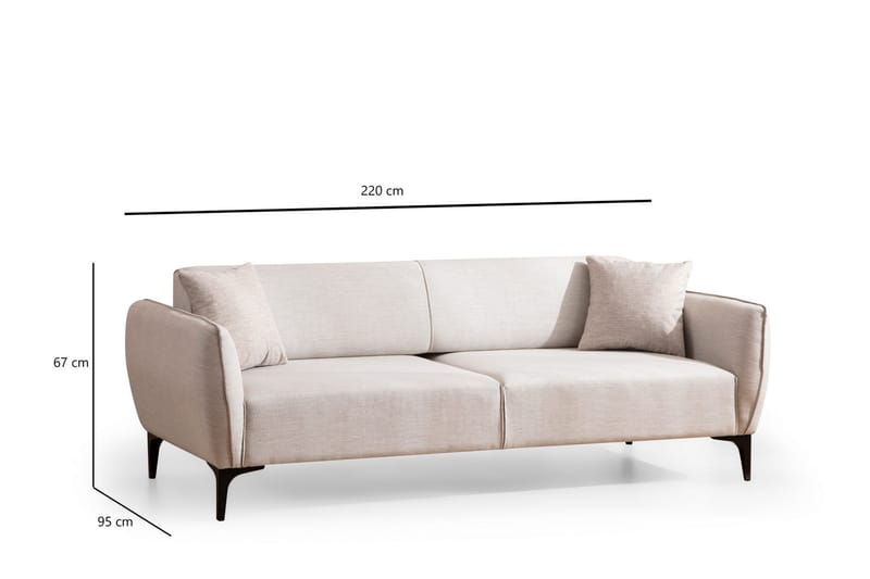 Rossland Sofa 3-seters - Hvit - Sofa 3 seter