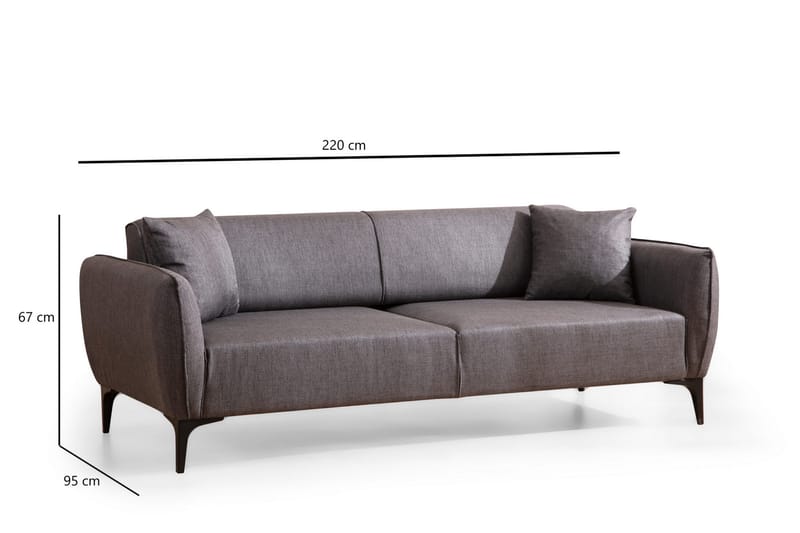 Rossland Sofa 3-seters - Mørkegrå - Sofa 3 seter