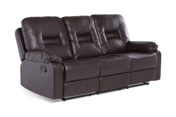Rovik 3-seters Reclinersofa i Kunstlær med Metallunderstell - Brun - Møbler - Sofaer - Sofa 3 seter