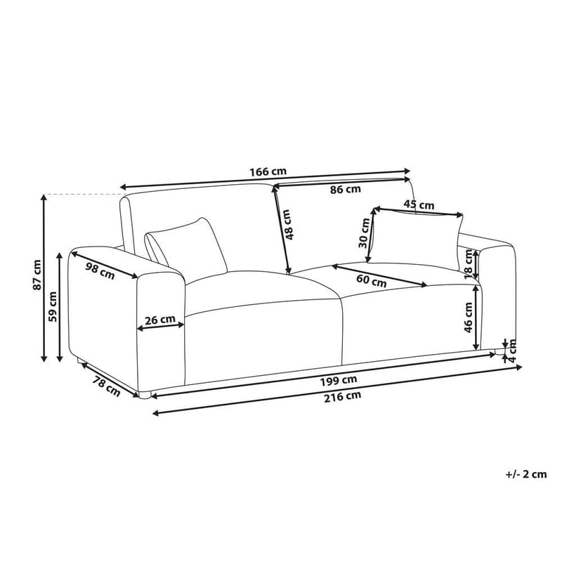 3-seters sofa Sandora - Grå, svart - Møbler - Sofaer - Sofa 3 seter