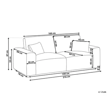 3-seters sofa Sandora - Hvit, Svart - Møbler - Sofaer - Sofa 3 seter