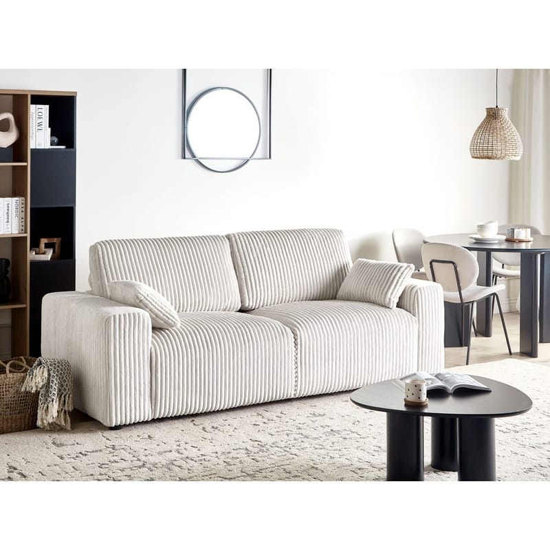 3-seters sofa Sandora - Hvit, Svart - Møbler - Sofaer - Sofa 3 seter