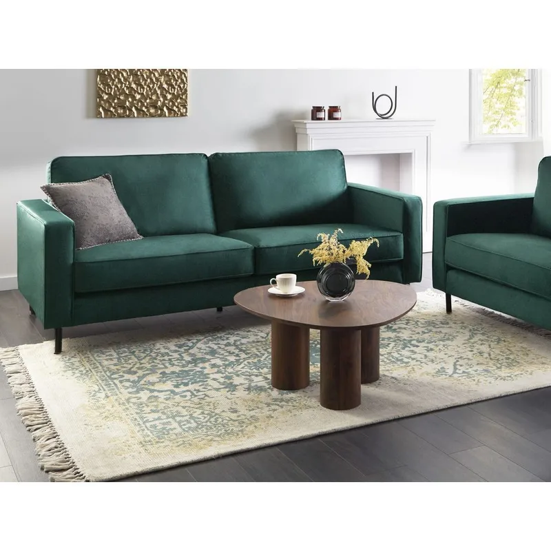 3-seters sofa Savalen - Grønn, Svart - Møbler - Sofaer - Fløyel sofaer