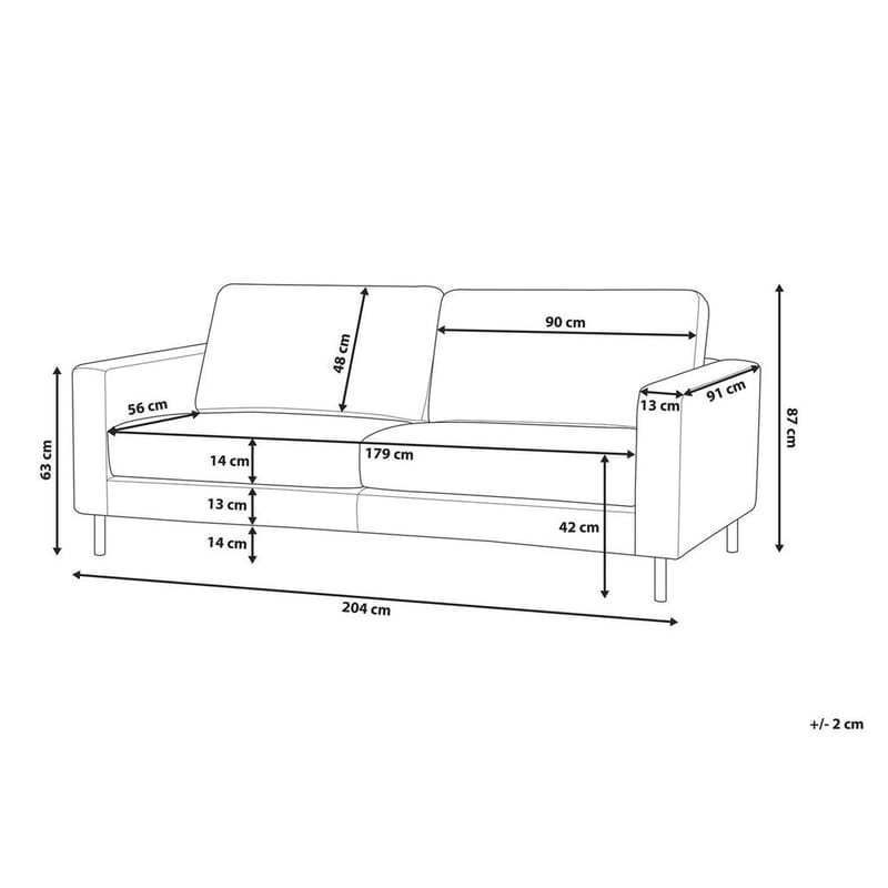 3-seters sofa Savalen - Hvit, Svart - Møbler - Sofaer - Sofa 3 seter