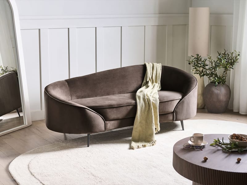 3-seters sofa Savar - Mørkebrun - Møbler - Sofaer - Fløyel sofaer