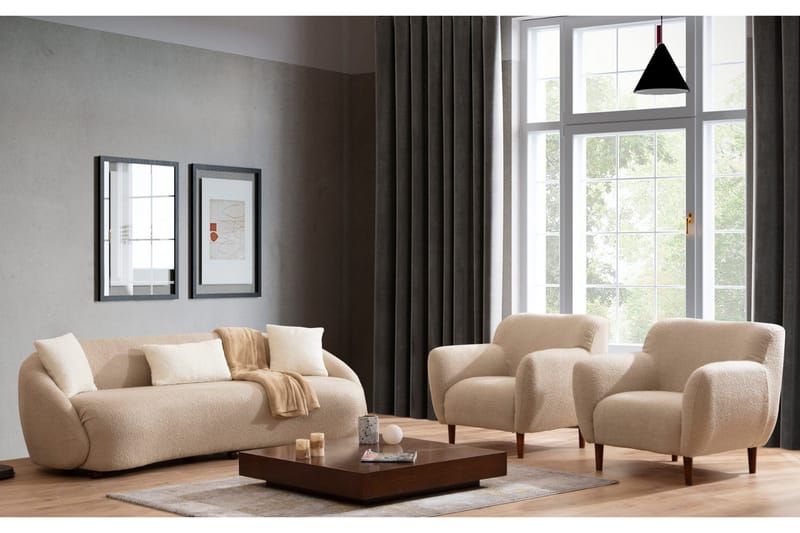 Scone Sofa 3-seters - Brun|Bouclé - Møbler - Sofaer - Sofa 3 seter