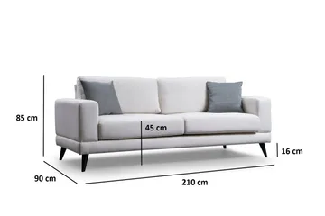 Selder 3-seters Sofa - Beige/Svart - Møbler - Sofaer - Sovesofaer - 3 seters sovesofa