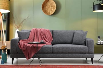 Selder Utrekkbar Dyp Sovesofa i Stoff - Grå - Møbler - Sofaer - Sovesofaer - 3 seters sovesofa