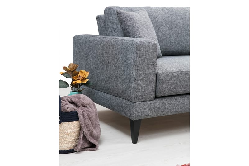 Selder Utrekkbar Dyp Sovesofa i Stoff - Grå - Møbler - Sofaer - Sovesofaer - 3 seters sovesofa