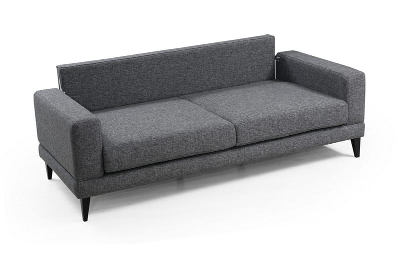 Selder Utrekkbar Dyp Sovesofa i Stoff - Grå - Møbler - Sofaer - Sovesofaer - 3 seters sovesofa