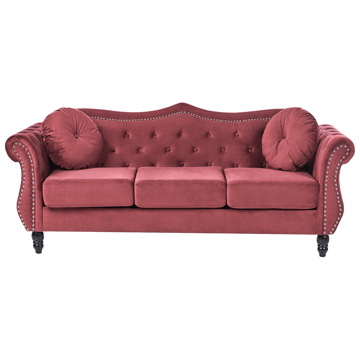 3-seters sofa Skien - Mørkerød - Møbler - Sofaer - Chesterfield sofaer