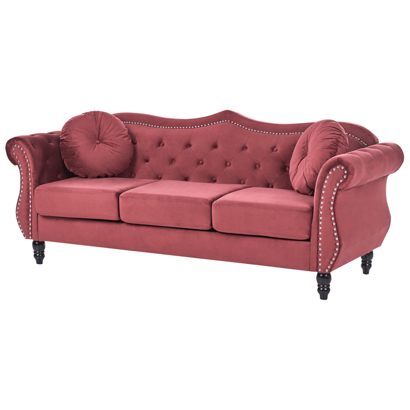 3-seters sofa Skien - Mørkerød - Møbler - Sofaer - Chesterfield sofaer