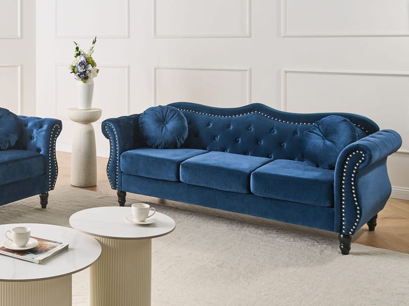 3-seters sofa Skien - Marineblå - Møbler - Sofaer - Chesterfield sofaer