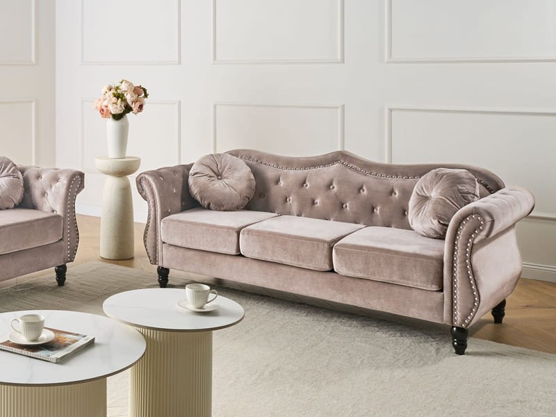 3-seters sofa Skien - Taupe - Møbler - Sofaer - Chesterfield sofaer
