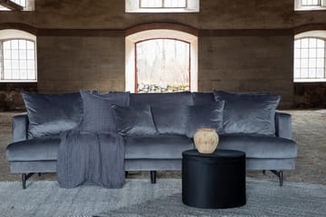 Sofia 3-seter Lav Sofa med Løse Puter i Fløyel - Grå - Møbler - Sofaer - Sofa 3 seter