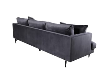 Sofia 3-seter Lav Sofa med Løse Puter i Fløyel - Grå - Møbler - Sofaer - Sofa 3 seter