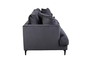 Sofia 3-seter Lav Sofa med Løse Puter i Fløyel - Grå - Møbler - Sofaer - Sofa 3 seter