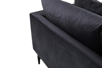 Sofia 3-seter Lav Sofa med Løse Puter i Fløyel - Grå - Møbler - Sofaer - Sofa 3 seter