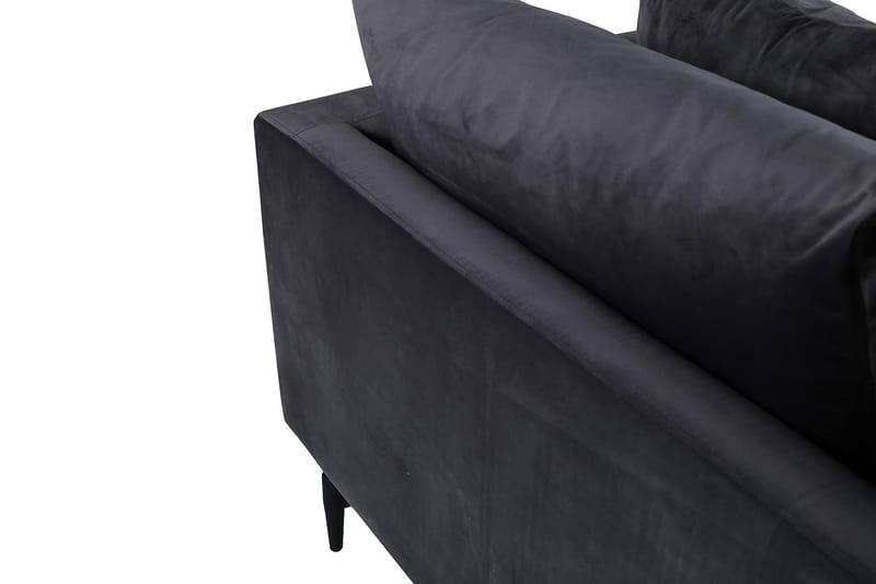 Sofia 3-seter Lav Sofa med Løse Puter i Fløyel - Grå - Møbler - Sofaer - Sofa 3 seter