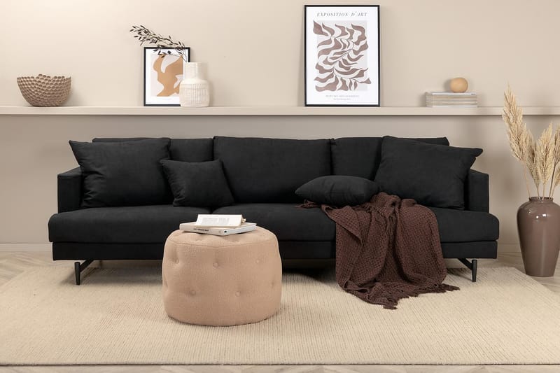 Sofia 3-seters Sofa - Svart - Møbler - Sofaer - Sofa 3 seter