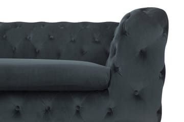 Sotra Dyp Chesterfield Fløyelssofa - Grå - Møbler - Sofaer - Sofa 3 seter