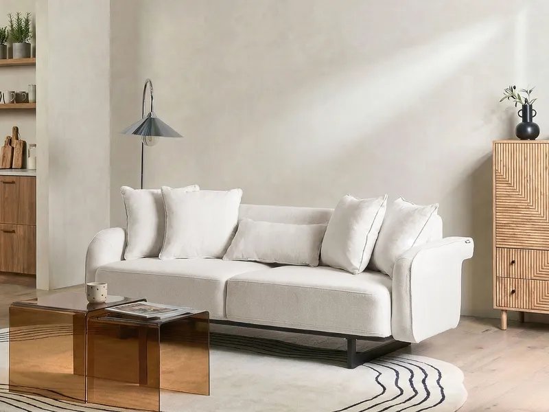 3-seters sofa Svanek - Off-White - Møbler - Sofaer - Sofa 3 seter