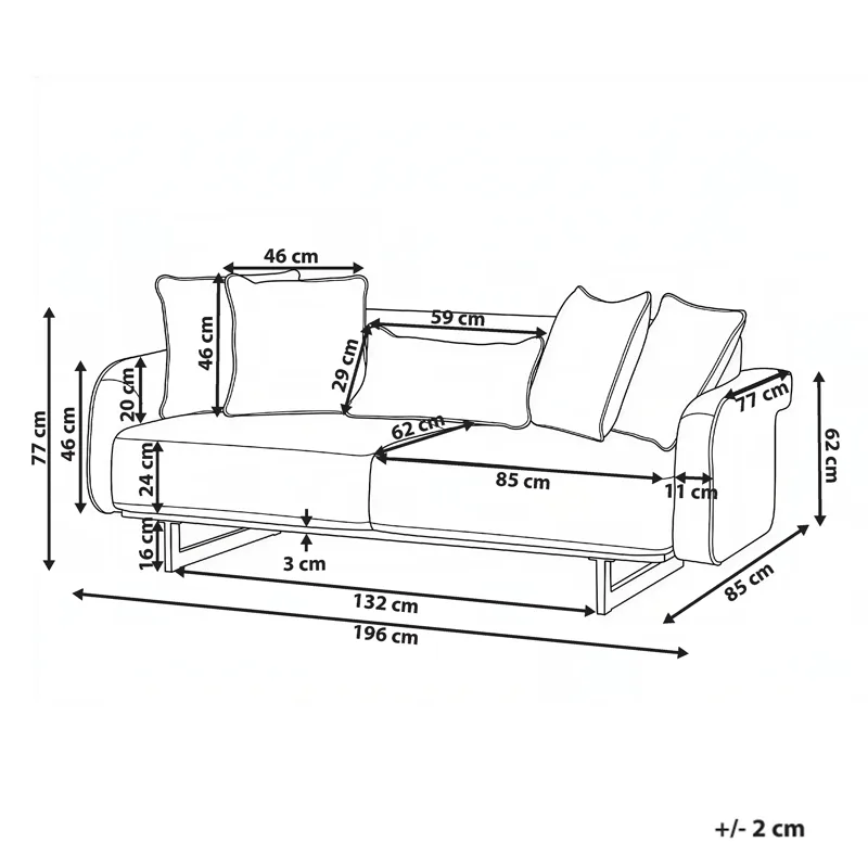 3-seters sofa Svanek - Off-White - Møbler - Sofaer - Sofa 3 seter