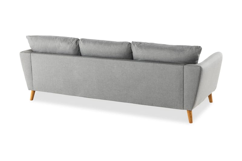 Trend 3-seter Sofa 218 cm med Buede Armlener i Stoff - Grå - Møbler - Sofaer - Sofa 3 seter