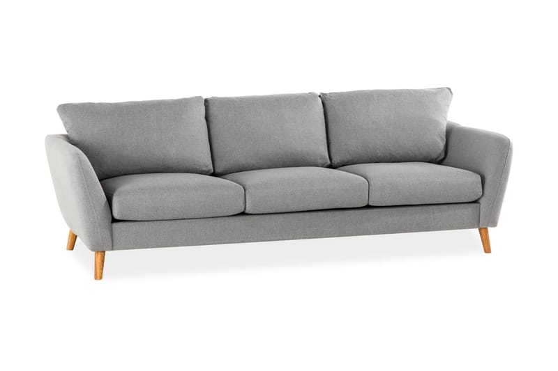 Trend 3-seter Sofa 218 cm med Buede Armlener i Stoff - Grå - Møbler - Sofaer - Sofa 3 seter