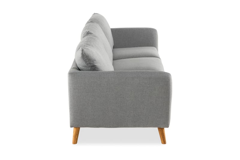 Trend 3-seter Sofa 218 cm med Buede Armlener i Stoff - Grå - Møbler - Sofaer - Sofa 3 seter