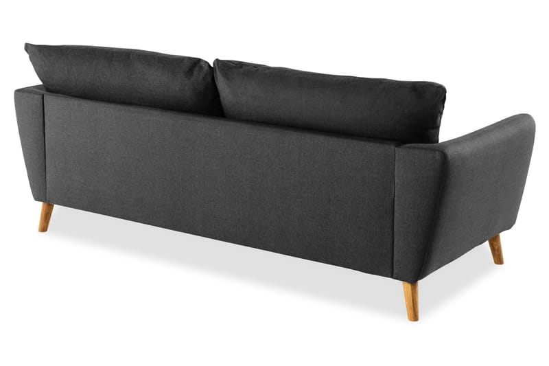 Trend 3-seter Sofa 218 cm med Buede Armlener i Stoff - Grå|Svart - Møbler - Sofaer - Sofa 3 seter