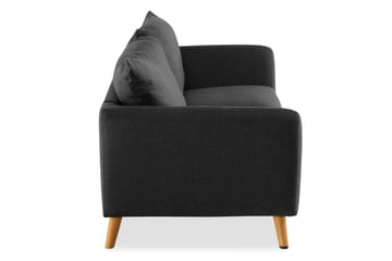 Trend 3-seter Sofa 218 cm med Buede Armlener i Stoff - Grå|Svart - Møbler - Sofaer - Sofa 3 seter
